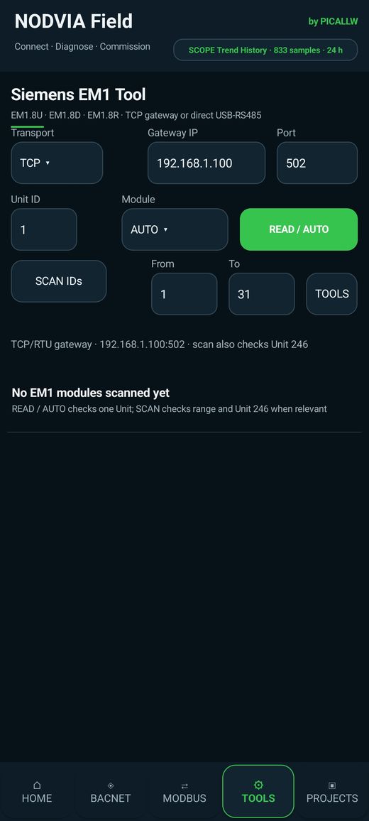 NODVIA Field Siemens EM1 Tool